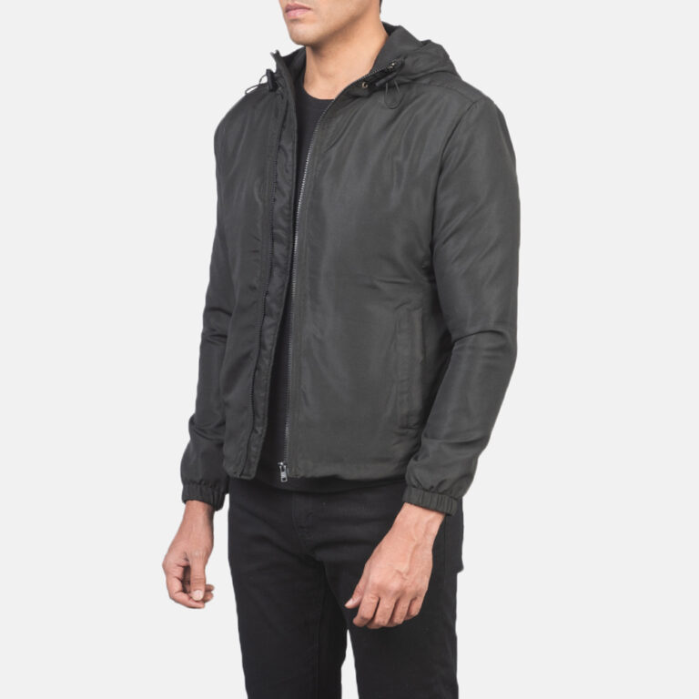 Mens Jimmy Black Hooded Windbreaker Jacket_3561-3-1618223430977